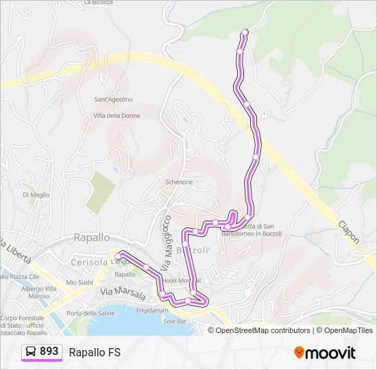 893 Bus Line Map