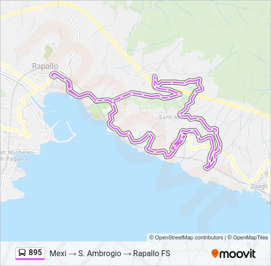 895 Bus Line Map