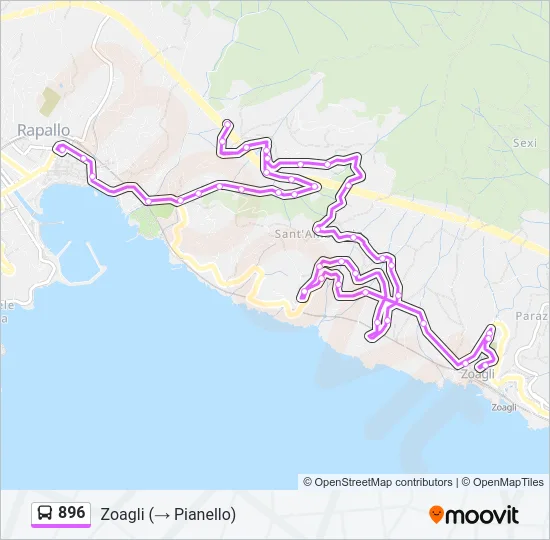 896 Bus Line Map