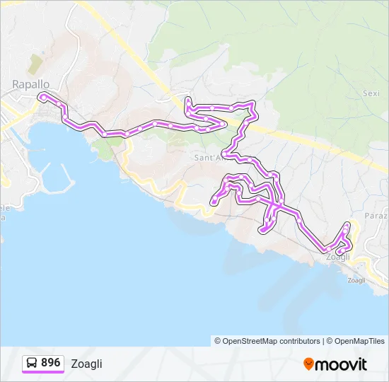 896 Bus Line Map
