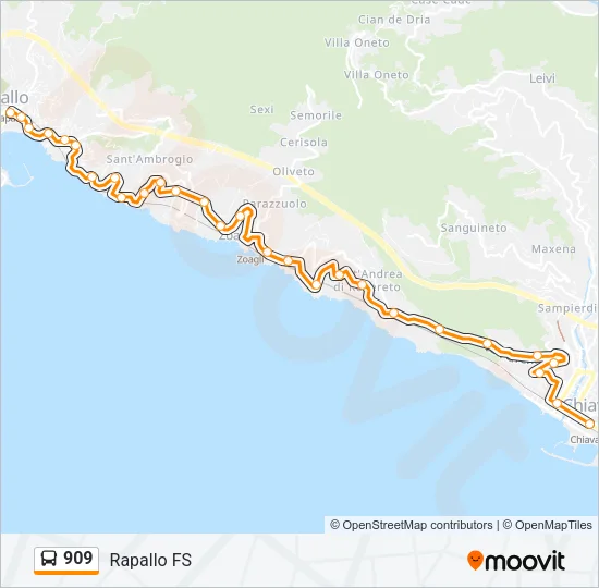 909 Bus Line Map