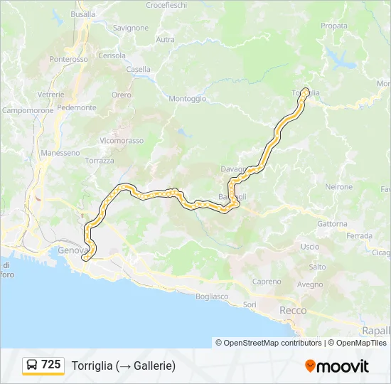 725 Bus Line Map