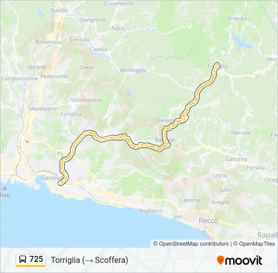 725 Bus Line Map