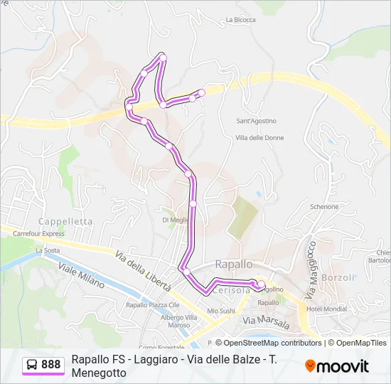 888 Bus Line Map