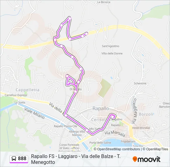 888 Bus Line Map