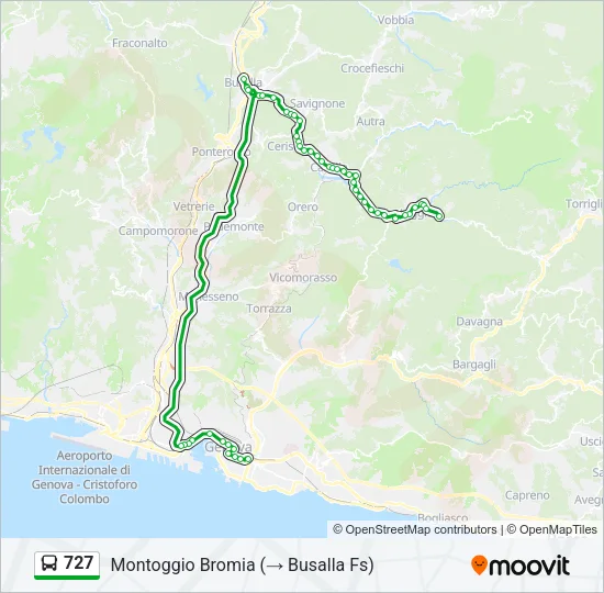 727 Bus Line Map