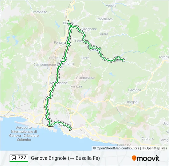 727 Bus Line Map