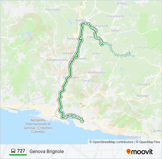 727 Bus Line Map