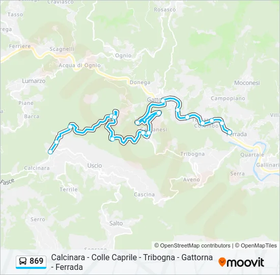 869 Bus Line Map