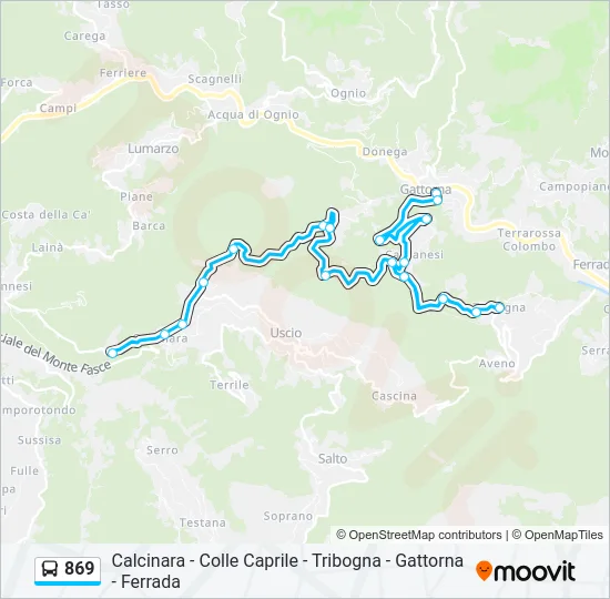 869 Bus Line Map