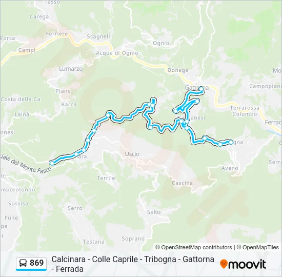 869 Bus Line Map