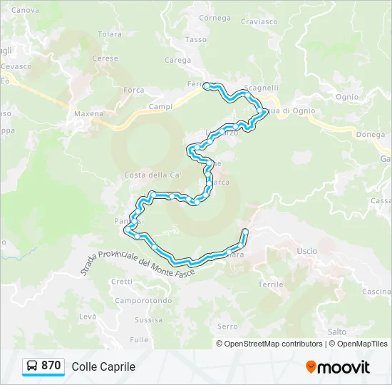 870 Bus Line Map