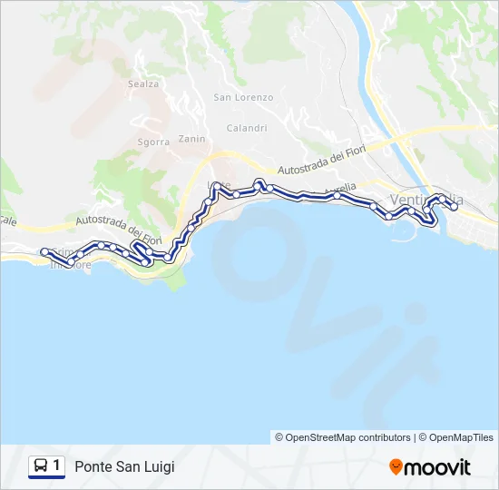 1 Bus Line Map