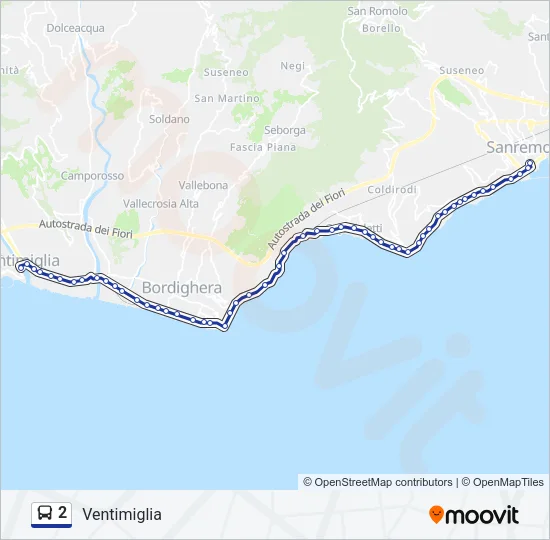 2 Bus Line Map