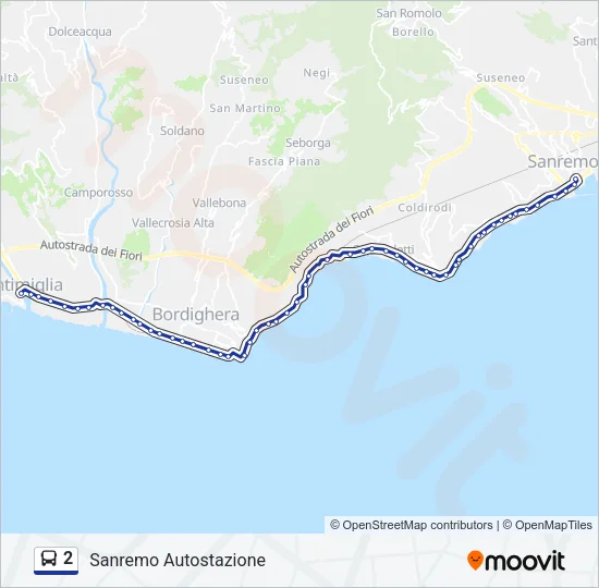 2 Bus Line Map