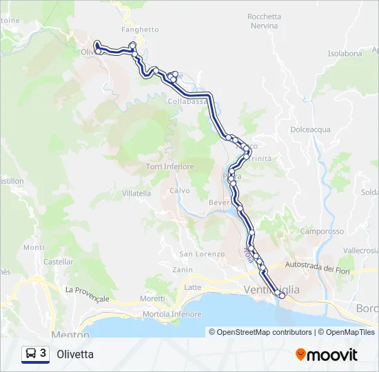 3 Bus Line Map