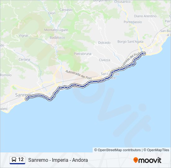 Percorso linea bus 12