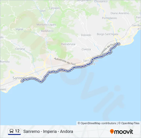 12 Bus Line Map