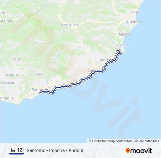 12 Bus Line Map