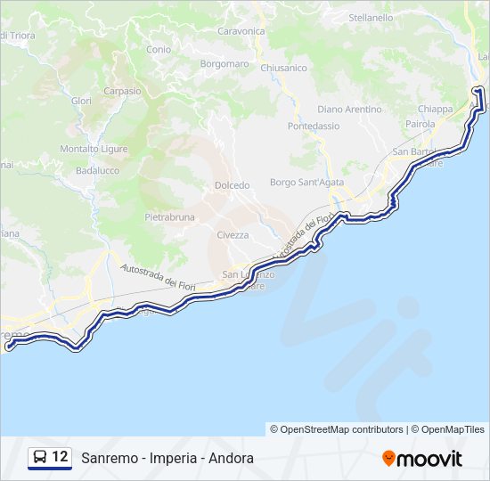 12 Bus Line Map
