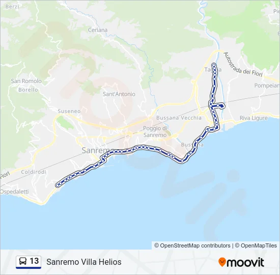 13 Bus Line Map