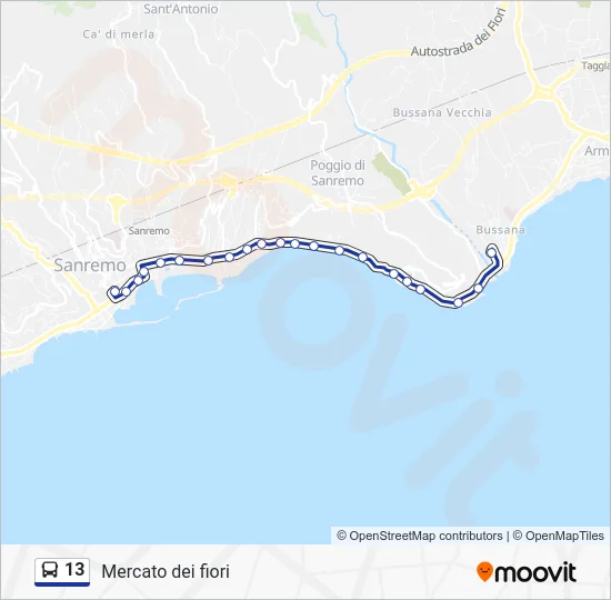 13 Bus Line Map