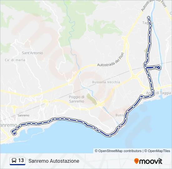 13 Bus Line Map