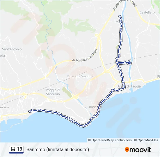 13 Bus Line Map