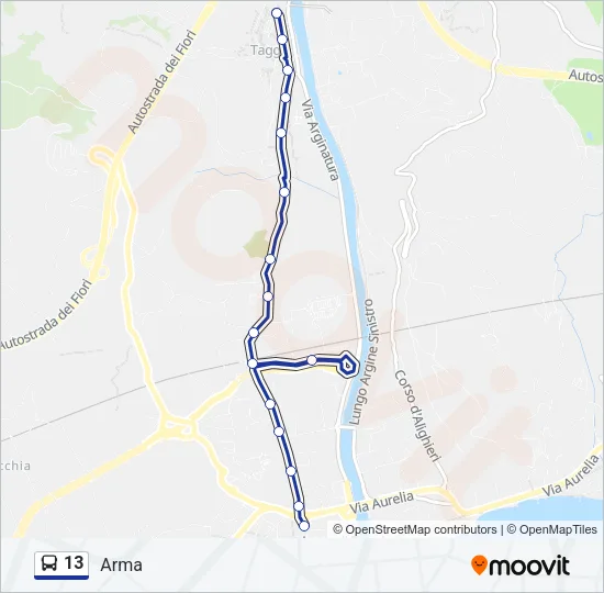 13 Bus Line Map