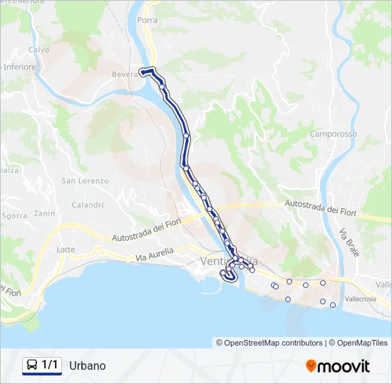 1/1 Bus Line Map