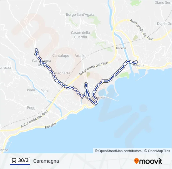 30/3 Bus Line Map