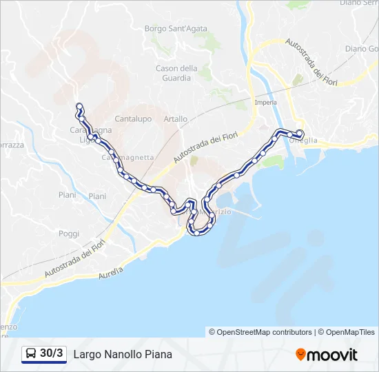 30/3 Bus Line Map