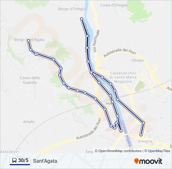 Percorso linea bus 30/5