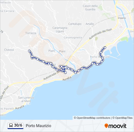 Percorso linea bus 30/6