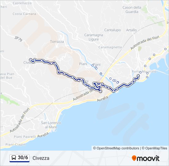 30/6 bus Line Map