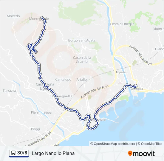 30/8 Bus Line Map