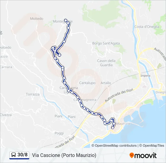 30/8 Bus Line Map