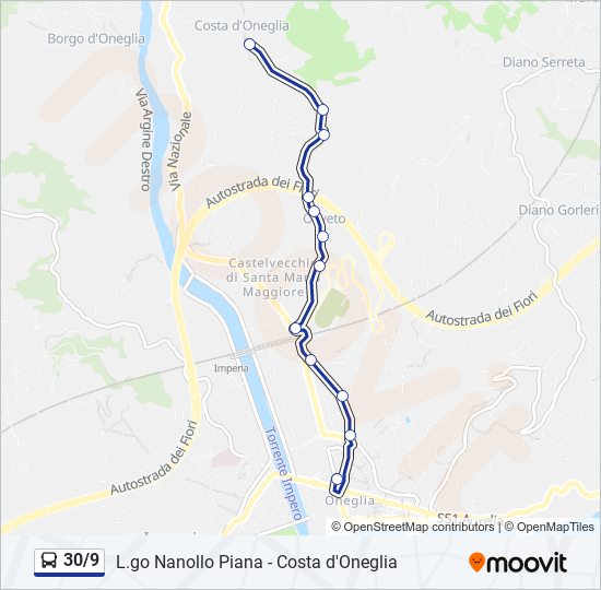 30/9 bus Line Map