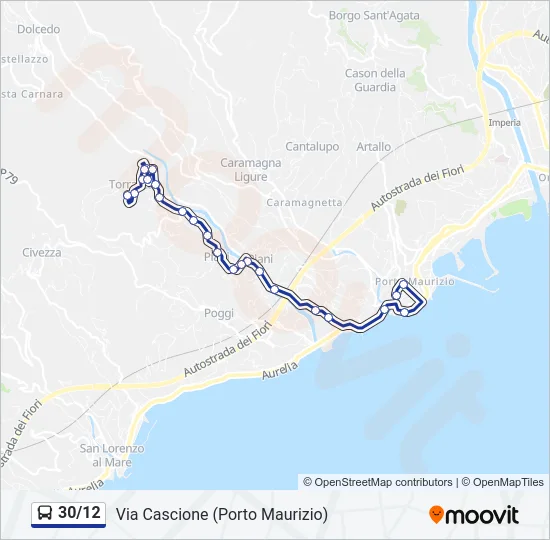 30/12 Bus Line Map