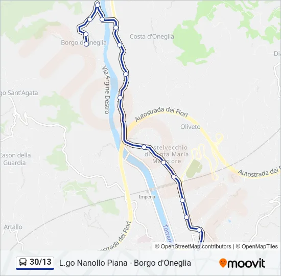 30/13 Bus Line Map