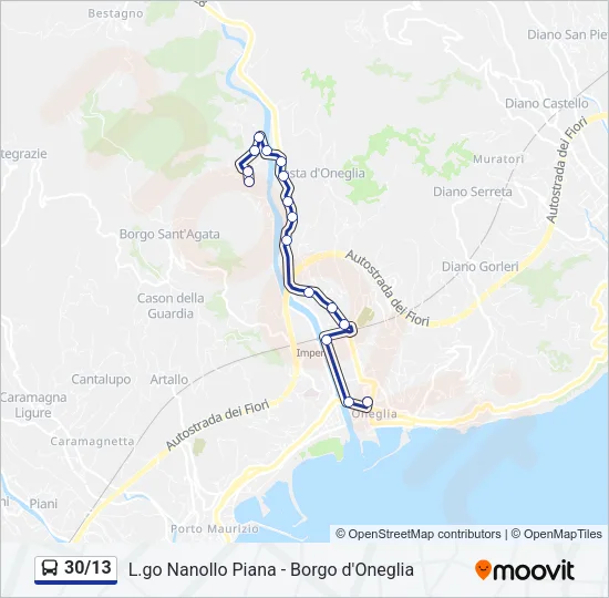 30/13 Bus Line Map