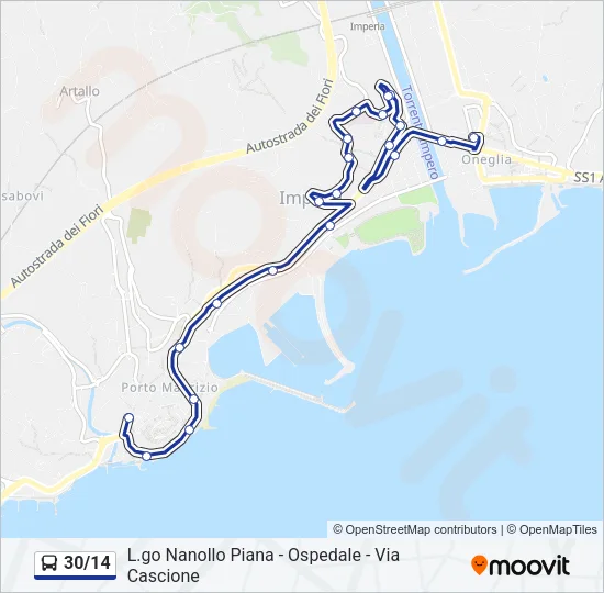 30/14 Bus Line Map