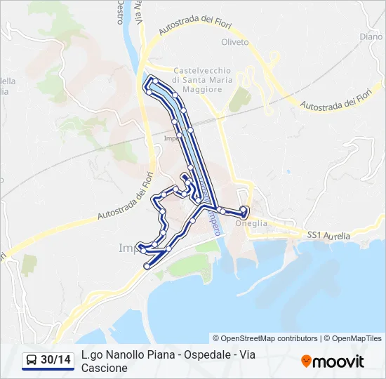 30/14 Bus Line Map