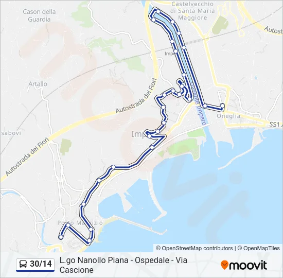 30/14 Bus Line Map