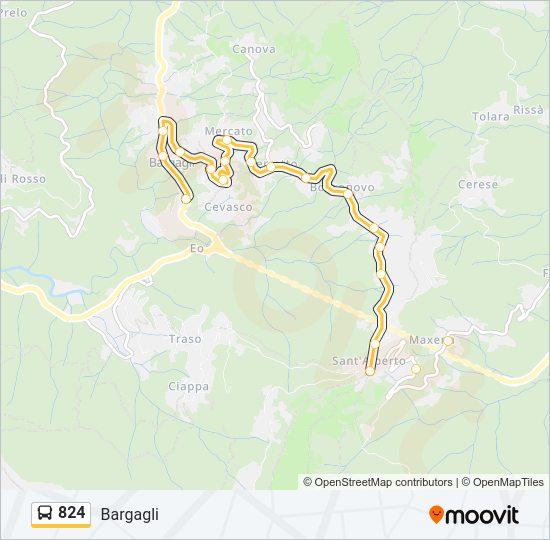 Percorso linea bus 824
