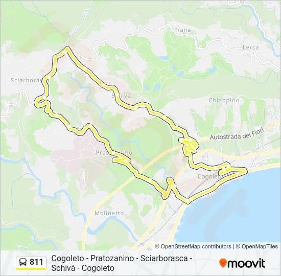 Percorso linea bus 811