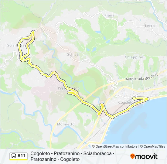 811 Bus Line Map