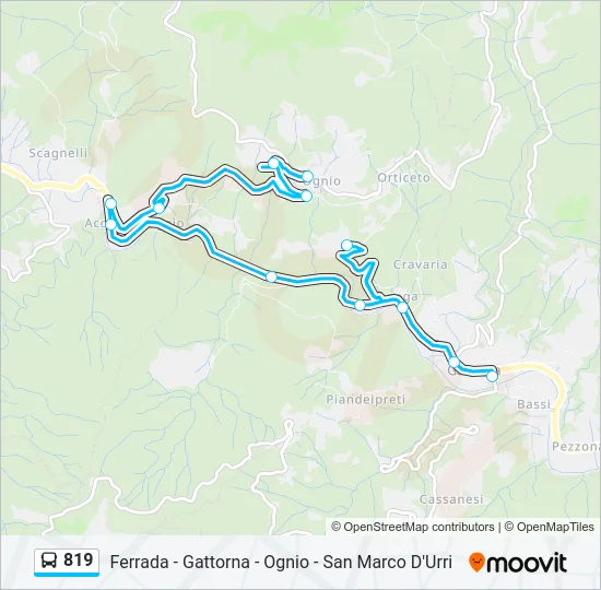 819 Bus Line Map