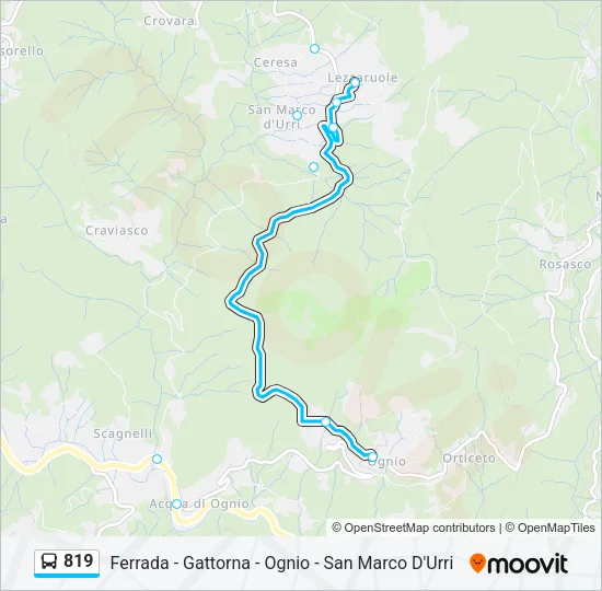 819 Bus Line Map