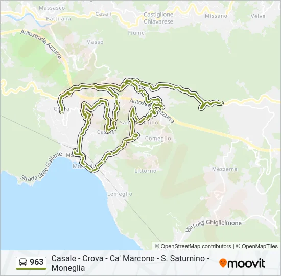 963 Bus Line Map